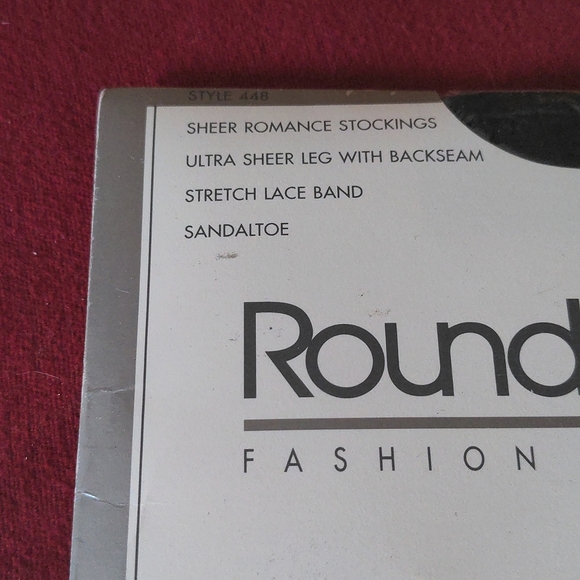 Round the Clock Vintage Jet Black Sheer Romance Stockings - Picture 2 of 3